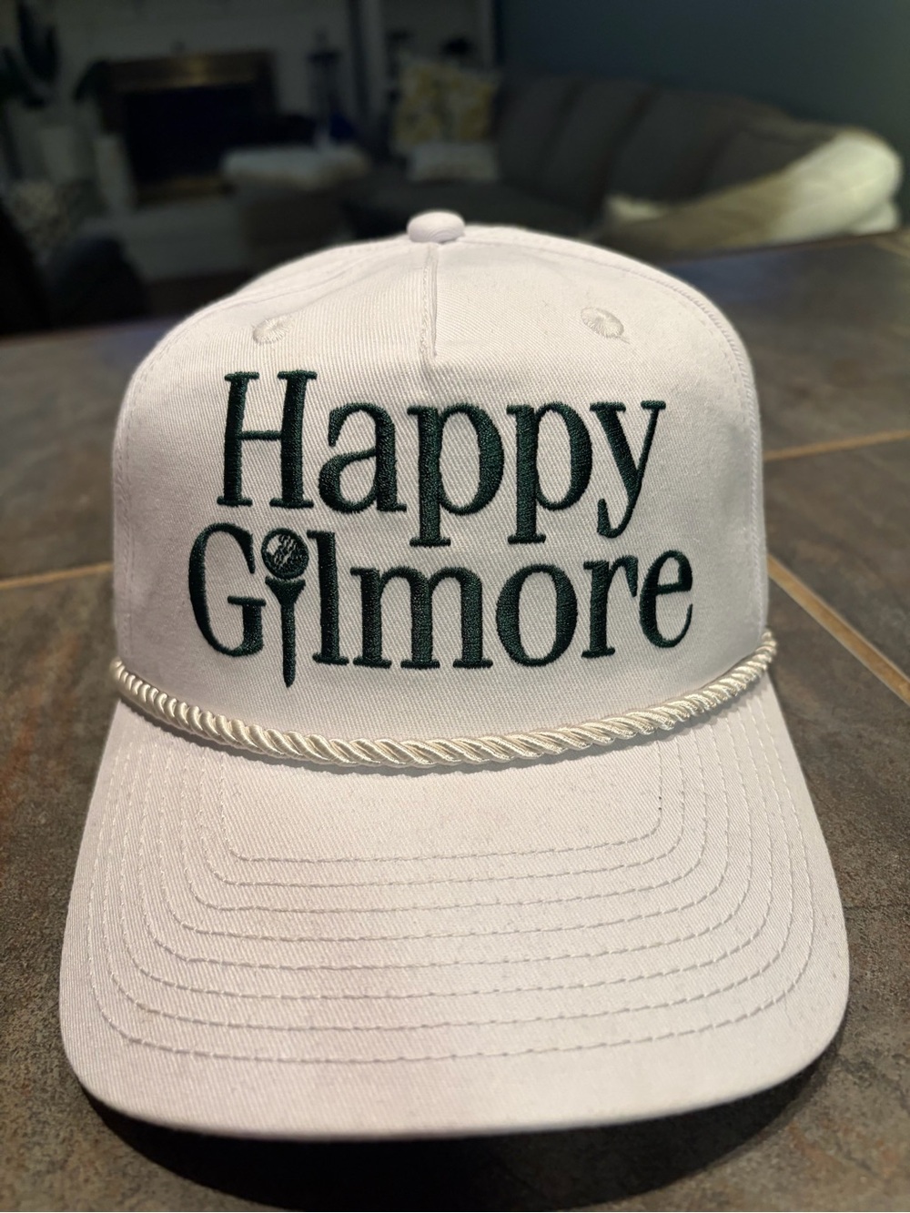 White 'Happy Gilmore' Rope-Accent Baseball Cap